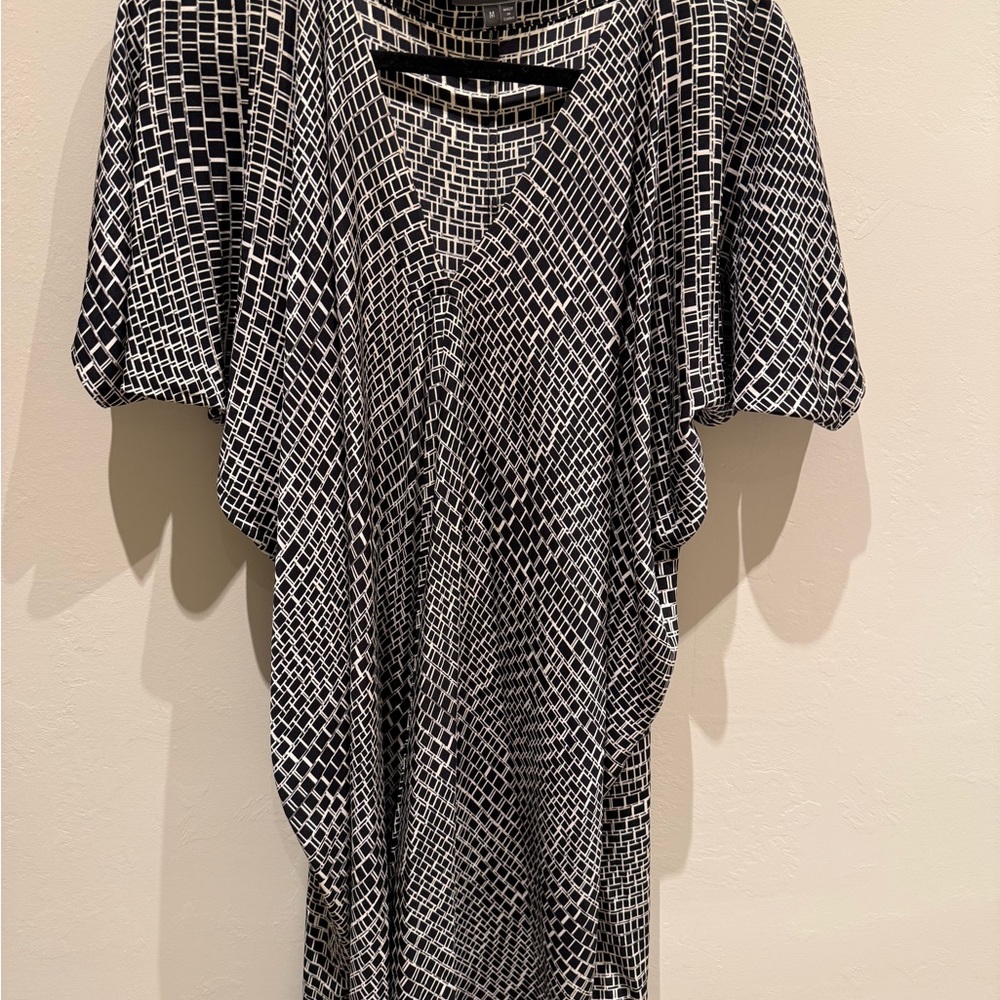 Vince Black and White Geometric Mini Dress
